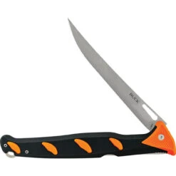 Buck Knives Hookset Freshwater Folding Fillet - Gry/Org Rubber (6" 5Cr15MoV) 148ORS -Knife Haven Shop BU148ORS add 01 11661.1677788994
