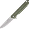 Buck Knives Langford 0251GRS, 3.375" 7Cr Stainless Steel Satin Drop Point Blade, Green G-10 Handle