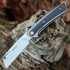 Buck Knives Buck 263 HiLine Flipper - Gray Aluminum And Blk G-10 (3.25" D2 Cleaver SW)