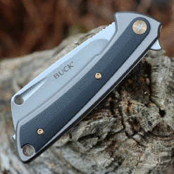 Buck Knives Buck 263 HiLine Flipper - Gray Aluminum And Blk G-10 (3.25" D2 Cleaver SW) -Knife Haven Shop BU263GYS.2 94133.1633448520