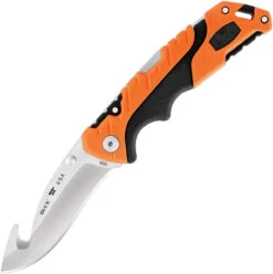 Buck Knives Buck 660 Orange Pursuit Pro Large Folding Guthook, 3.5" S35VN Satin Guthook Blade, Black & Orange Glass Filled Nylon Handle