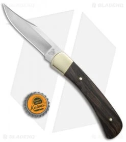 Buck Knives Buck 101 Hunter Fixed Blade Knife Macassar Ebony Dymondwood (3.625" Satin) -Knife Haven Shop Buck 101 Hunter Macassar Ebony Dymondwood 0101BRS B BHQ 51750 jr bottlecap