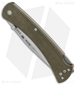 Buck Knives Buck 110 Slim Pro Lockback Knife OD Green Micarta (3.75" Satin) -Knife Haven Shop Buck 110 Hunter Slim Pro OD Green Micarta Satin BHQ 88721 er spine