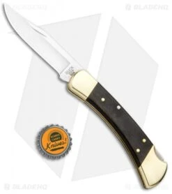 Buck Knives Buck 110 Manual Folding Knife Black Ebony (3.75" Satin) 0110BRS -Knife Haven Shop Buck 110 Rosewood Manual Satin 0110BRS BHQ 2657 jr bottlecap