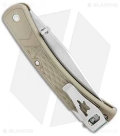 Buck Knives Buck 110 Slim Select Lockback Knife Tan (3.625" Satin) 0110BRS2-B -Knife Haven Shop Buck 110 Slim Select LB Tan Satin 0110BRS2 B BHQ 106659 jr side