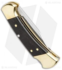 Buck Knives Buck 112 Ranger Automatic Lockback Knife Ebony (3" Satin) 0112BRSA -Knife Haven Shop Buck 112 Ranger Auto LB Ebony Satin 0112BRSA B BHQ 87956 jr side