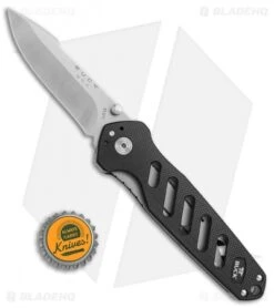 Buck Knives Buck 183 Alpha Crosslock Knife Black W/ Saw & Gut Hook Blade (3" Satin) 0183BKS1 -Knife Haven Shop Buck 183 Alpha Crosslock black saw gut hook satin 0183BKS1 BHQ 66587 er size