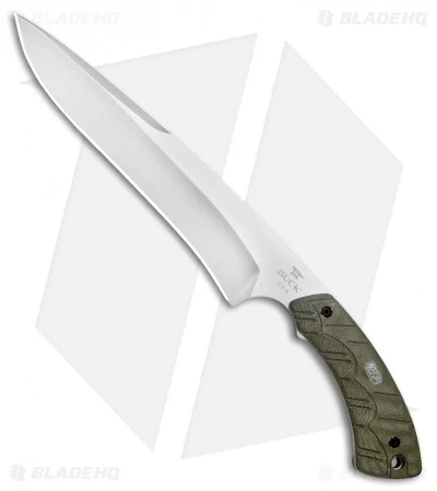 Buck Knives Buck 535 Open Season Moose Skinner Fixed Blade OD Green Micarta (8" Satin) 1 Buck Knives Buck 535 Open Season Moose Skinner Fixed Blade OD Green Micarta (8" Satin)
