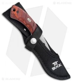 Buck Knives Buck 536 Open Season Guthook Fixed Blade Knife Red Wood (4.5" Satin) 0536RWG -Knife Haven Shop Buck 536 Open Season Guthook Red Wood Satin 0536RWG BHQ 79548 jr sheath