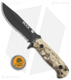 Buck Knives Buck 822 Sentry Fixed Blade Knife Kryptek Highlander (5" Black Serr) -Knife Haven Shop Buck 822 Sentry kryptek highlander black serr BHQ 51749 er size