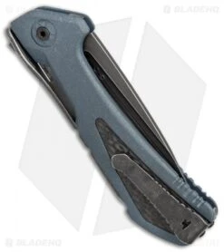 Buck Knives Buck 829 Marksman Elite Folding Knife Blue W/ Carbon Fiber Inlay (3.5" Black SW) -Knife Haven Shop Buck 829 Marksman Elite blue carbon fiber inlay black sw BHQ 51761 er side