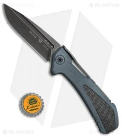 Buck Knives Buck 829 Marksman Elite Folding Knife Blue W/ Carbon Fiber Inlay (3.5" Black SW) -Knife Haven Shop Buck 829 Marksman Elite blue carbon fiber inlay black sw BHQ 51761 er size