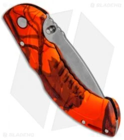 Buck Knives Buck Folding Omni Hunter 10PT Knife Orange Mossy Oak (3" Satin Plain) -Knife Haven Shop Buck Folding Omni Hunter 10PT Orange Mossy Oak 0395CMS9 C BHQ 50635 jr side