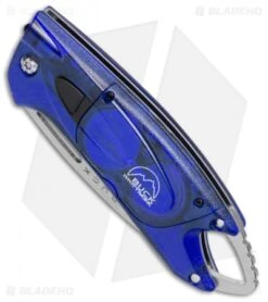 Buck Knives Buck Lumina LED Liner Lock Knife Translucent Blue (3" Satin Serr) -Knife Haven Shop Buck Lumina LED LL Translucent Blue Satin Serr B777 BL 0 BHQ 71288 jr spine