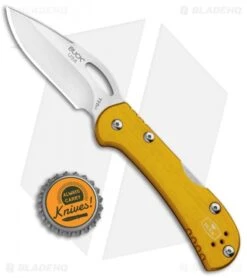 Buck Knives Buck Mini SpitFire Lockback Knife Yellow (2.75" Satin) 0726YWS -Knife Haven Shop Buck Mini SpitFire LB Yellow Satin 0726YWS BHQ 92993 jr bottlecap