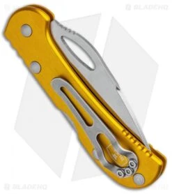 Buck Knives Buck Mini SpitFire Lockback Knife Yellow (2.75" Satin) 0726YWS -Knife Haven Shop Buck Mini SpitFire LB Yellow Satin 0726YWS BHQ 92993 jr side
