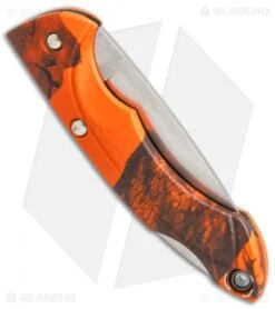 Buck Knives Buck Nano Bantam Lockback Knife Mossy Oak Blaze Camo (1.88" Satin) 0283CMS9-B -Knife Haven Shop Buck Nano Bantam Mossy Oak Blaze Camo satin BHQ 12356 er side