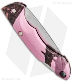 Buck Knives Buck Nano Bantam Lockback Knife Pink Mossy Oak Camo (1.88" Satin) 0283CM10-B -Knife Haven Shop Buck Nano Bantam Pink Mossy Oak Camo 0283CM10 B CAT. 3840 BHQ 12357 jr side 2