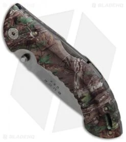 Buck Knives Buck Folding Omni Hunter 10PT Knife Realtree Green Camo (3" Satin) -Knife Haven Shop Buck Omni Hunter 10PT Realtree Green Camo Folding BU395CMS20 BHQ 41343 jr spine