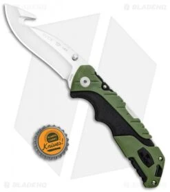 Buck Knives Buck Pursuit Large Guthook Lockback Knife Green GFN (3.5" Satin) 0660GRG -Knife Haven Shop Buck Pursuit Large Guthook LB Green GFN Satin 0660GRG BHQ 92946 jr bottlecap