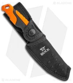 Buck Knives Buck Pursuit Pro Small Fixed Blade Knife Black/Orange (3.75" Satin) -Knife Haven Shop Buck Pursuit Pro Small Guthook BHQ 115700 jr sheath