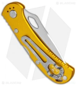 Buck Knives Buck SpitFire Lockback Knife Yellow (3.25" Satin Serr) 0722YWX1 -Knife Haven Shop Buck SpitFire LB Yellow Satin Serr 0722YWX1 BHQ 92990 jr side