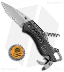 Buck Knives Buck Summit Liner Lock Knife Multi-Tool Black (2.5" Satin Serr) -Knife Haven Shop Buck Summit LL Multi Tool Black Serr 7600 BKX BHQ 71304 jr bottlecap 2