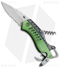 Buck Knives Buck Summit Liner Lock Knife Multi-Tool Green (2.5" Satin Serr)