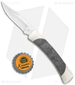 Buck Knives Buck The 55 Lockback Knife Marble CF/Nickel Silver (2.375" Satin S30V) -Knife Haven Shop Buck The 55 LB Marble CF Nickel Silver Satin BHQ 120371 jr bottlecap