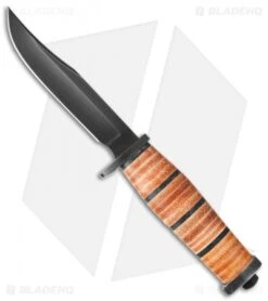 Buck Knives Buck 117 Small Brahma Tactical Knife Leather/Micarta (4.5" Black) 0117BRS