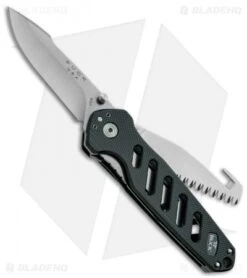 Buck Knives Buck 183 Alpha Crosslock Knife Green W/ Saw & Gut Hook Blade (3" Satin) 0183GRS