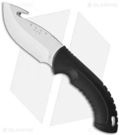 Buck Knives Buck Omni Hunter 12PT Guthook Knife Black Fixed Blade (4" Satin Plain) 0393BKG