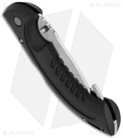 Buck Knives Buck Folding Omni Hunter 12PT Guthook Knife Black (4" Satin Plain) 0398BKG -Knife Haven Shop buck knives folding omni hunder 12pt satin drop point black hook 0398bkg b side