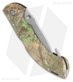 Buck Knives Buck Folding Omni Hunter 12PT Guthook Knife RealTree Xtra Green 0398CMG20 -Knife Haven Shop buck omni hunter 12pt camo folder 0398cmg20 b side