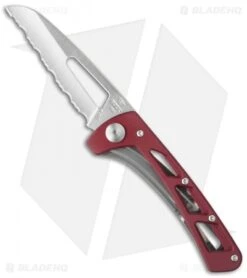 Buck Knives Buck Vertex Frame Lock Knife Red Aluminum (3" Full Serr) 0418RDX-B